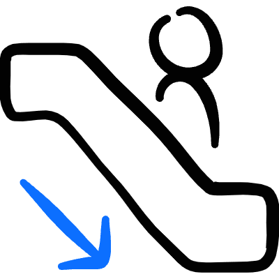 Escalator Descend Person Icon from Freehand Duotone Set