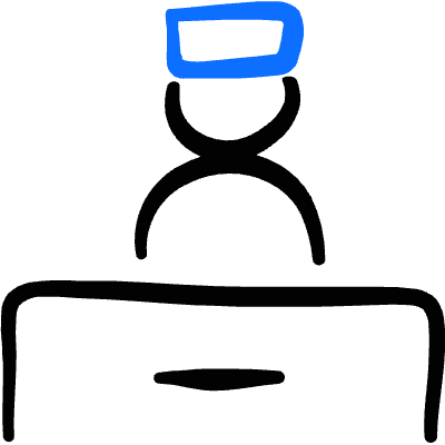 Information Desk Man Icon from Freehand Duotone Set