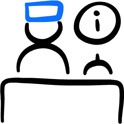 Information Desk Icon from Freehand Duotone Set
