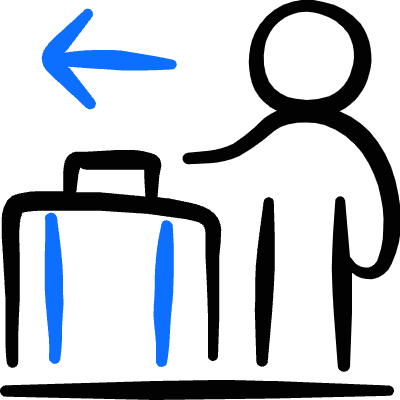 Moving Walkway Luggage Icon from Freehand Duotone Set