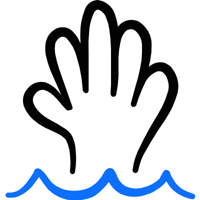 Safety Drown Hand Icon from Freehand Duotone Set