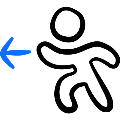 Safety Exit Left Icon from Freehand Duotone Set