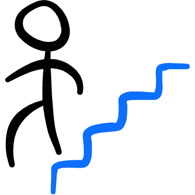 Stairs Person Descend Icon from Freehand Duotone Set