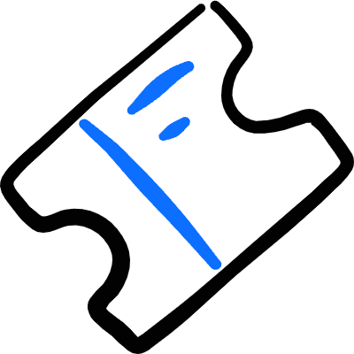 Ticket Icon from Freehand Duotone Set