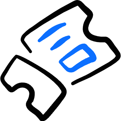 Ticket Split Icon from Freehand Duotone Set