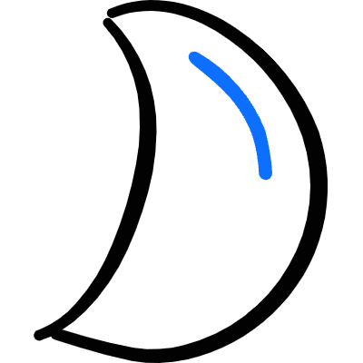 Night Moon Waxing Crescent Icon from Freehand Duotone Set