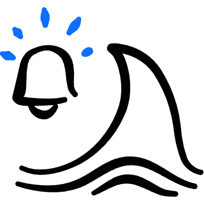 Natural Disaster Tsunami Alert Icon from Freehand Duotone Set