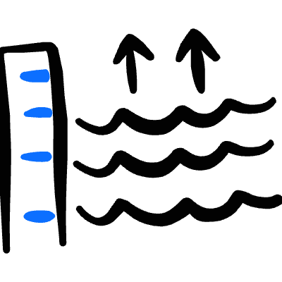 Natural Disaster Water Level Rise Icon from Freehand Duotone Set