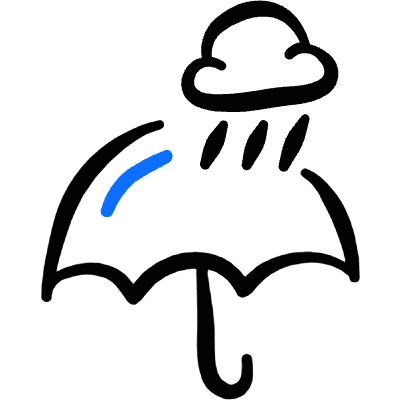 Rain Cloud Umbrella Icon from Freehand Duotone Set