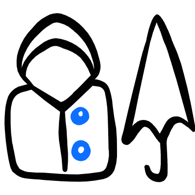 Rain Coat Umbrella Icon from Freehand Duotone Set