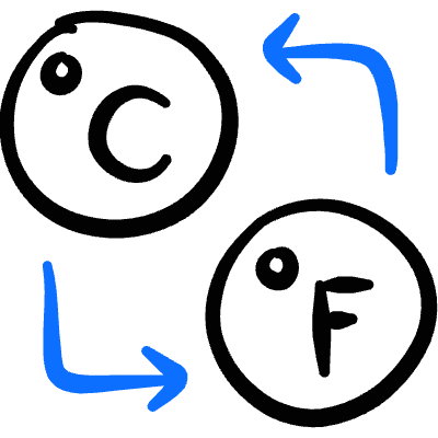 Temperature Celsius Fahrenheit Convert Icon from Freehand Duotone Set