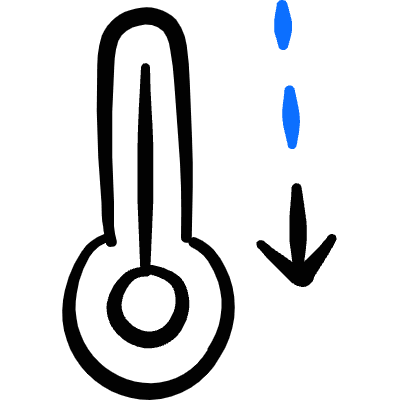 Temperature Thermometer Down Icon from Freehand Duotone Set