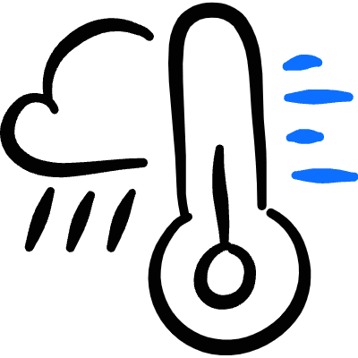 Temperature Thermometer Rain Icon from Freehand Duotone Set