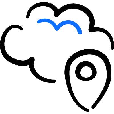 Weather App Cloud Location Icon from Freehand Duotone Set