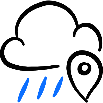Weather App Rain Location Icon from Freehand Duotone Set