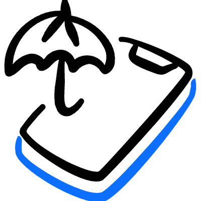 Weather App Rain Umbrella Icon from Freehand Duotone Set