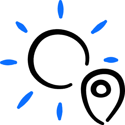 Weather App Sun Location Icon from Freehand Duotone Set