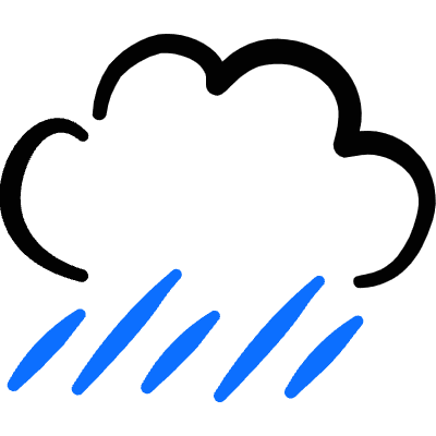 Weather Cloud Heavy Rain Icon from Freehand Duotone Set