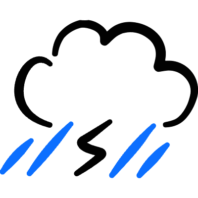 Weather Cloud Rain Thunder Icon from Freehand Duotone Set