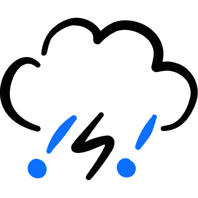 Weather Cloud Thunder Hail Icon from Freehand Duotone Set