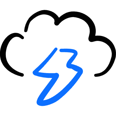 Weather Cloud Thunder Icon from Freehand Duotone Set