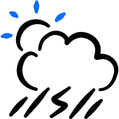 Weather Day Rain Thunder Icon from Freehand Duotone Set
