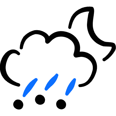 Weather Night Rain Icon from Freehand Duotone Set