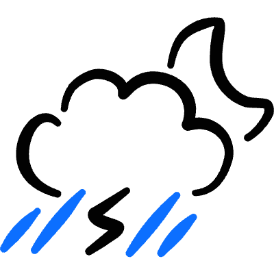 Weather Night Thunder Rain Icon from Freehand Duotone Set