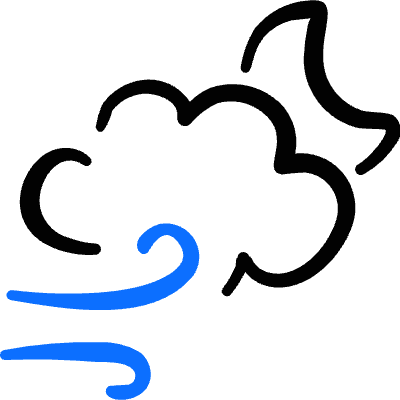 Weather Night Wind Icon from Freehand Duotone Set