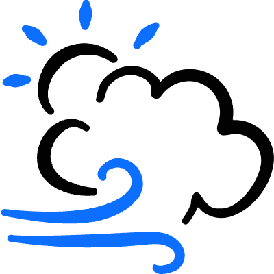 Wind Cloud Sun Icon from Freehand Duotone Set
