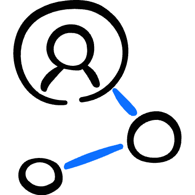 Business Management Relation Network Icon from Freehand Duotone Set