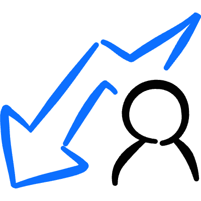 Crm Market Management Decrease Icon from Freehand Duotone Set