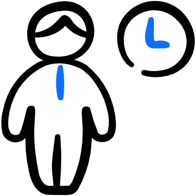 Human Resources Businessman Clock Icon from Freehand Duotone Set