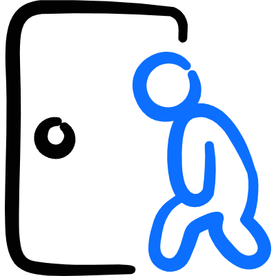 Worker Lay Off Fired User Sad Door Icon from Freehand Duotone Set