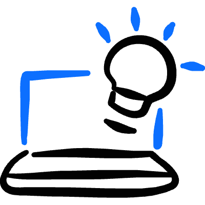 Creativity Laptop Idea Icon from Freehand Duotone Set