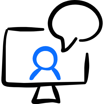 Job Online Interview Icon from Freehand Duotone Set