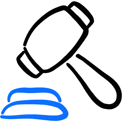 Legal Hammer Icon from Freehand Duotone Set