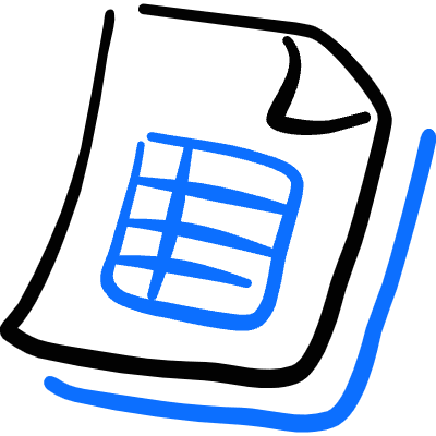 Office File Sheet Icon from Freehand Duotone Set