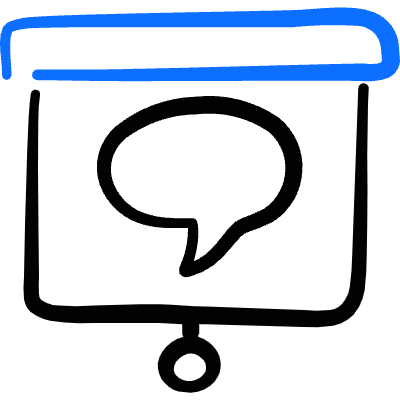 Presentation Projector Screen Chat Icon from Freehand Duotone Set