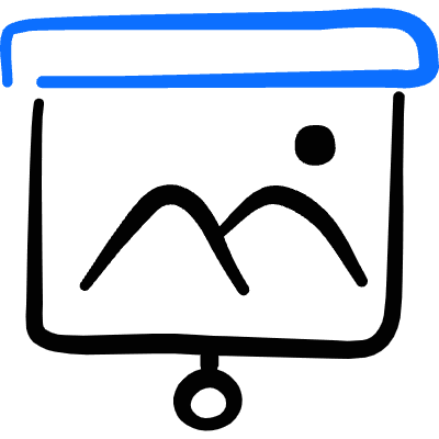 Presentation Projector Screen Image Icon from Freehand Duotone Set