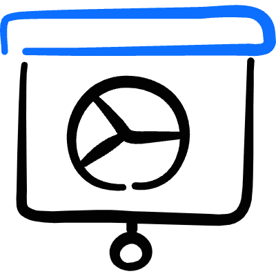 Presentation Projector Screen Pie Chart Icon from Freehand Duotone Set