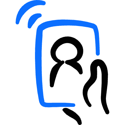 Video Meeting Smartphone Hold Icon from Freehand Duotone Set