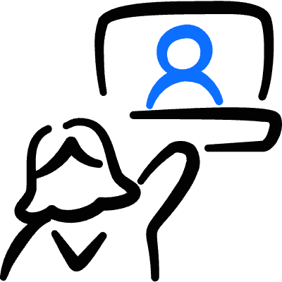 Video Meeting Team Laptop Woman Icon from Freehand Duotone Set