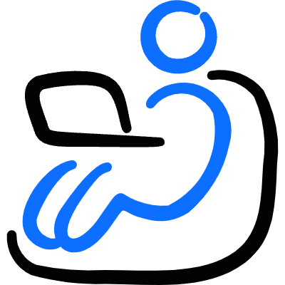 Work From Home User Sit Icon from Freehand Duotone Set