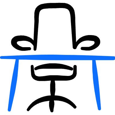 Office Chair Table 1 Icon from Freehand Duotone Set