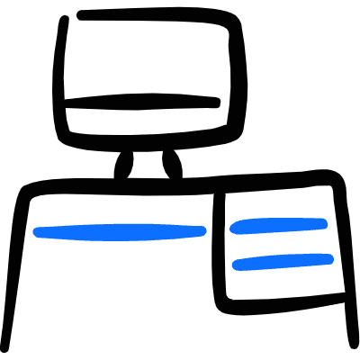 Office Desk 2 Icon from Freehand Duotone Set