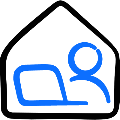 Small Office Laptop User Icon from Freehand Duotone Set