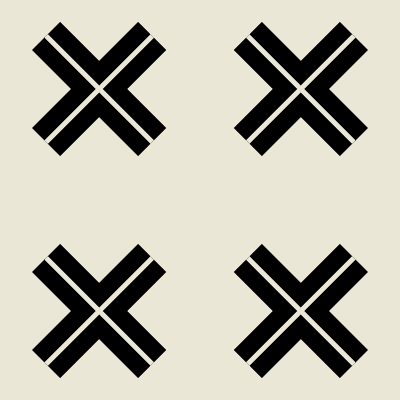 Cross Mark Line Element from Modular Tiles Set
