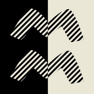 Worm Diagonal Oblique Element from Modular Tiles Set