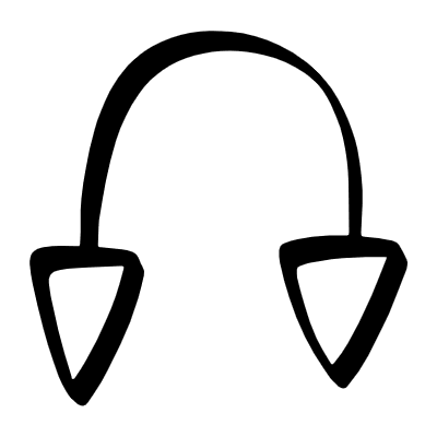 Both Directions Triangle Arrow 1 Element from Beveled Scribbles Set